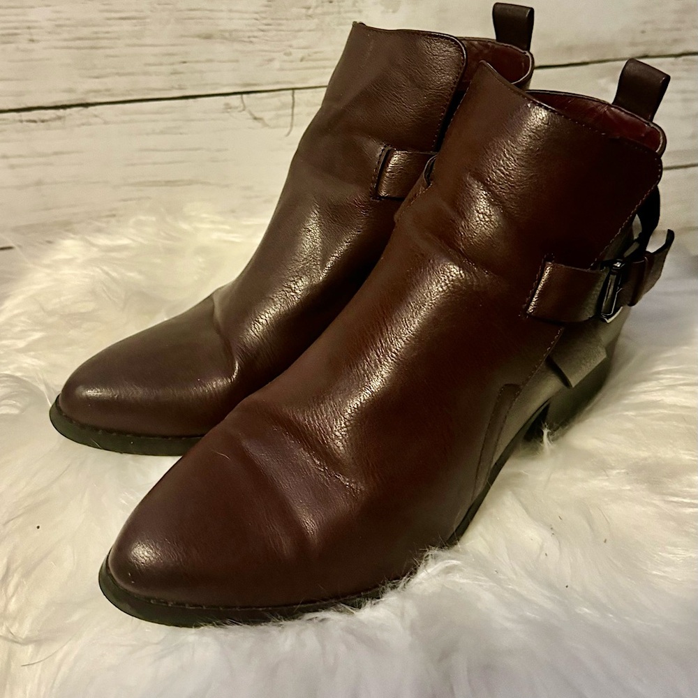 FINAL DROP! Mia Booties, size 8.5. Burgundy/Plum color